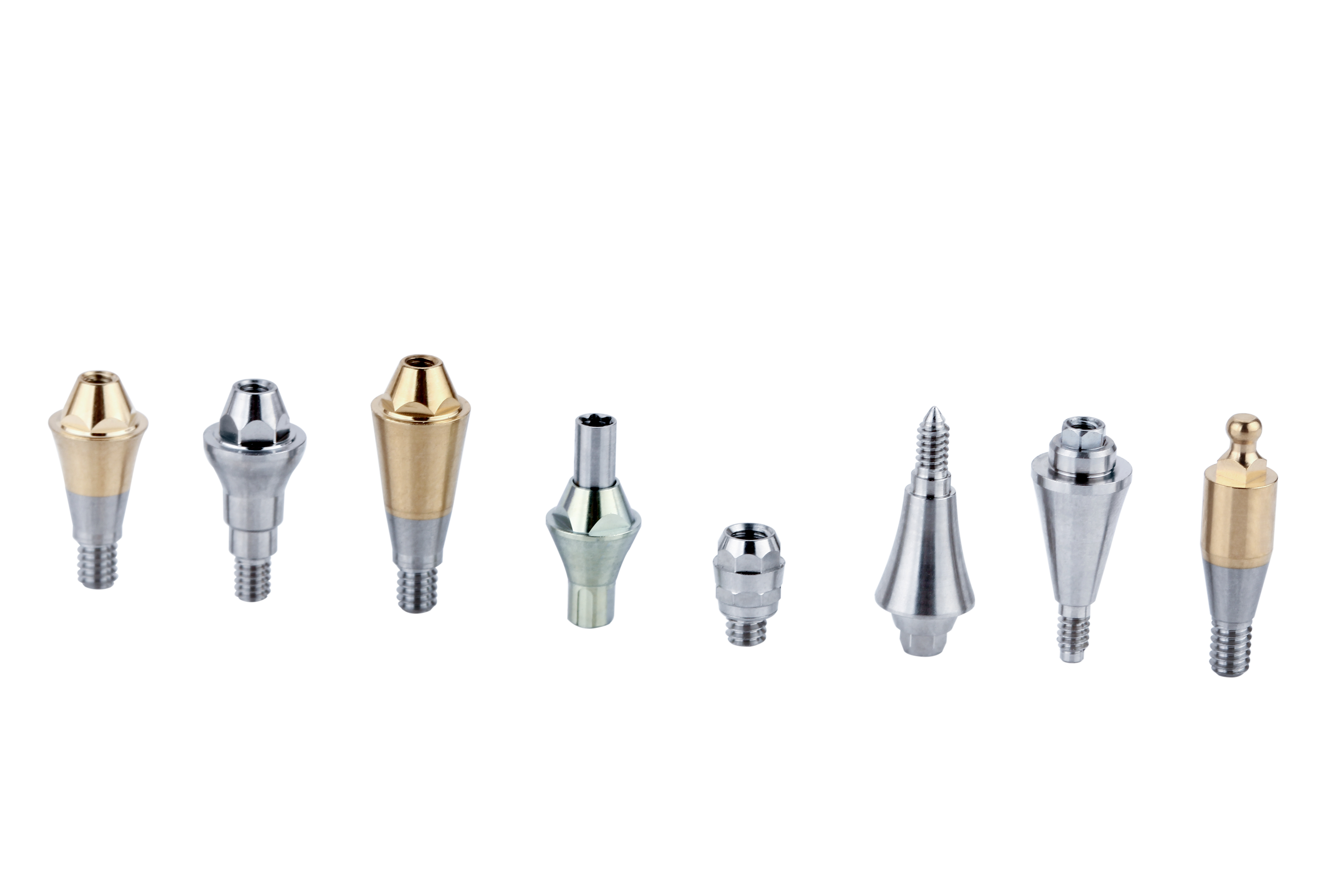 Composite right - angled abutment + ball - cap abutment
